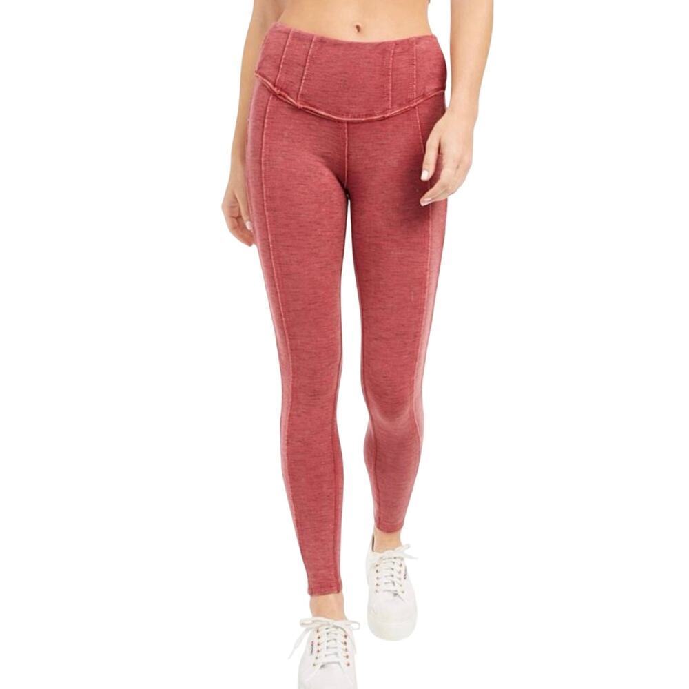 Free People High Rise Ankle Length Hybrid Leggings Size M Coral Pink